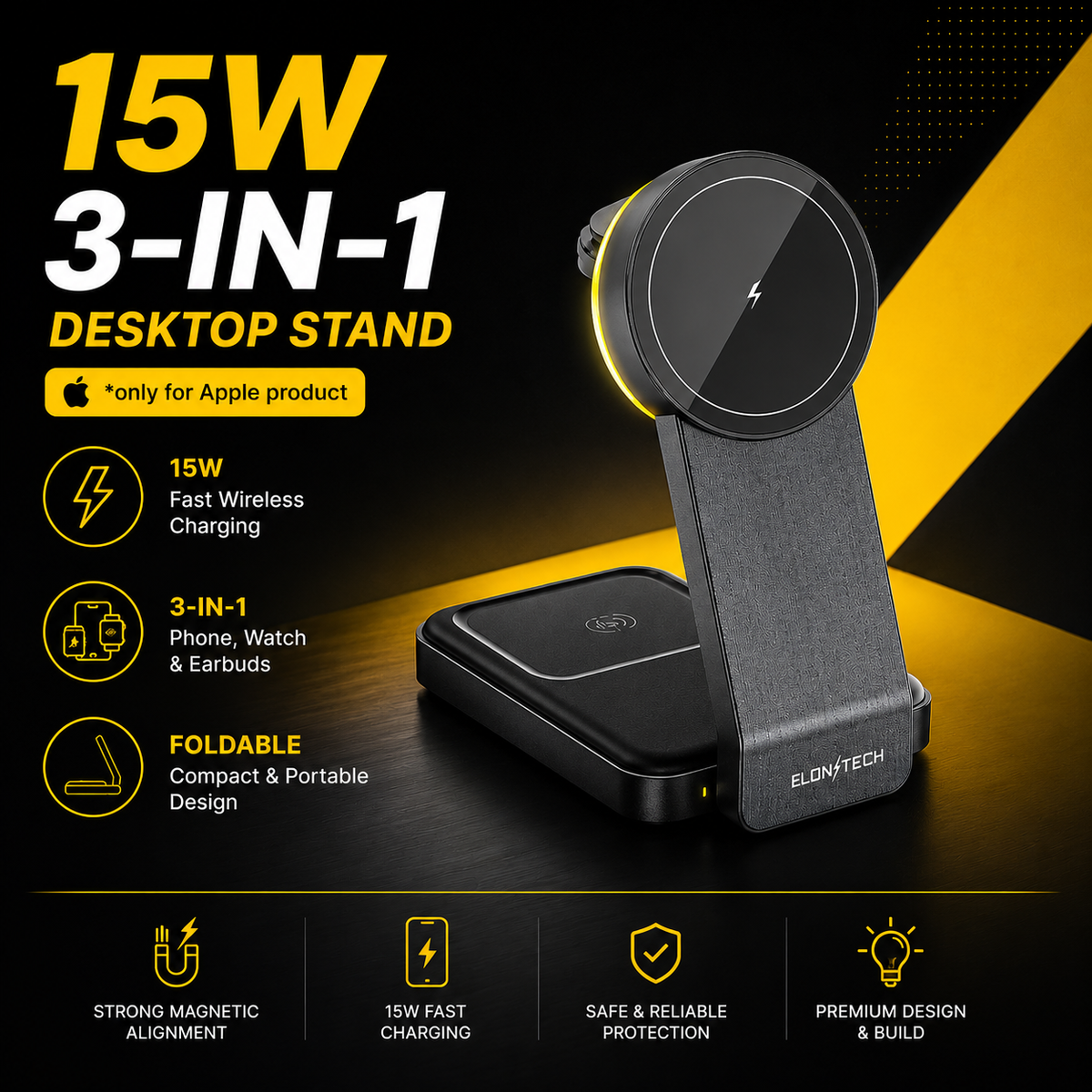 15W 3-in-1 Desktop Stand