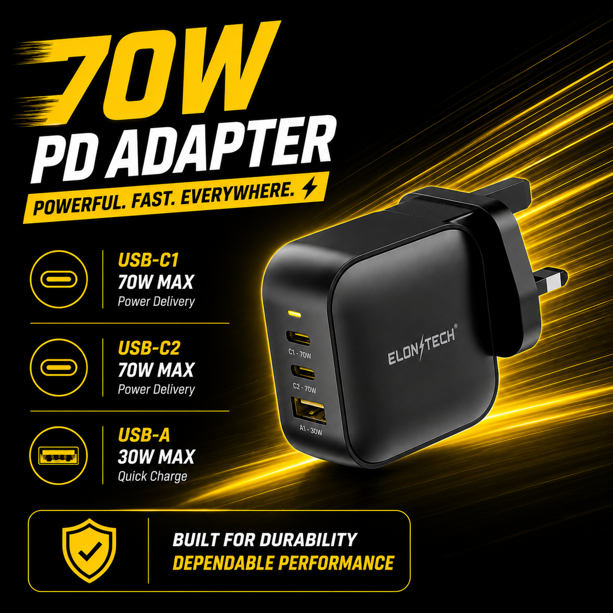 POWERBOOST 70W GaN Adapter